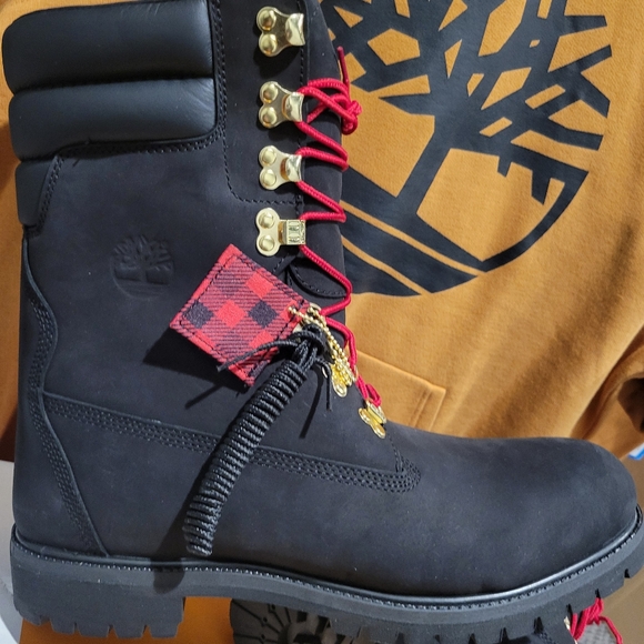 Mens Timberland Premium 40 Below Winter Extreme Boots Black Nubuck Leather - Picture 3 of 6